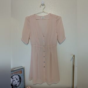 Aritzia Wilfred Light Pink Babydoll Freya Dress 2